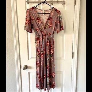 Orange Creek floral midi dress